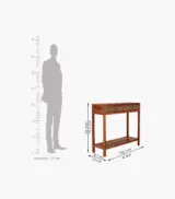 Apeak Sheesham Wood Console Table with Drawer Storage (Honey Finish) - Image 5