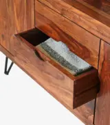 Bannie Solid Sheesham Wood Sideboard with Drawer Storage (Honey Finish) - Image 5