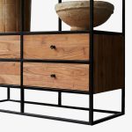 Agra Solid Acacia And Metal Bookcase - Image 5