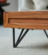 Bannie Solid Acacia Wood Coffee Table with Storage (Acacia Varnished) - Image 5