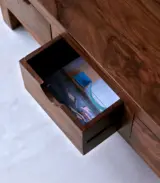 Oliver Solid Sheesham Wood Coffee Table with Drawers Storage (Natural Finish) - Image 5