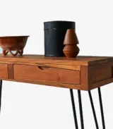 Bannie Solid Acacia Wood Console Table with Drawer Storage (Acacia Varnished) - Image 5