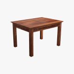 Arolph Sheesham Wood 4 Seater Dining Table Set (Honey Finish) - Image 6