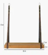 Candregal Acacia Wood Hanging Shelf in 50 and 60 cm Length (Natural Finish) - Image 6