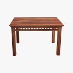 Arolph Sheesham Wood 4 Seater Dining Table Set (Honey Finish) - Image 7
