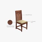 Arolph Sheesham Wood 6 Seater Dining Table Set (Honey Finish) - Image 8