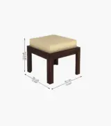 Spyrrow Sheesham Wood Center Table with Two Stools (Walnut Finish) - Image 7