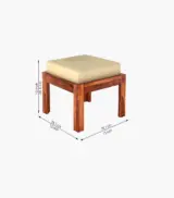 Spyrrow Sheesham Wood Center Table with Two Stools (Honey Finish) - Image 7