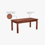 Arolph Sheesham Wood 6 Seater Dining Table Set (Honey Finish) - Image 9
