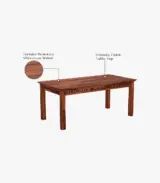 Arolph Sheesham Wood 6 Seater Dining Table Set (Honey Finish) - Image 9