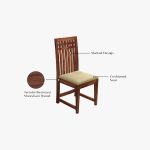 Arolph Sheesham Wood 6 Seater Dining Table Set with Bench (Honey Finish) - Image 9
