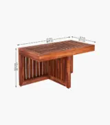 Spyrrow Sheesham Wood Center Table with Two Stools (Honey Finish) - Image 5