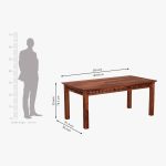 Arolph Sheesham Wood 6 Seater Dining Table Set (Honey Finish) - Image 10