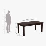 Arolph Sheesham Wood 6 Seater Dining Table Set with Bench (Walnut Finish) - Image 10