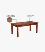 Arolph Sheesham Wood 6 Seater Dining Table Set with Bench (Honey Finish) - Image 10