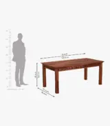 Arolph Sheesham Wood 6 Seater Dining Table Set with Bench (Honey Finish) - Image 11