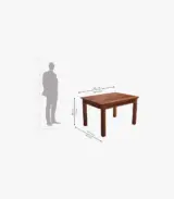 Arolph Sheesham Wood 4 Seater Dining Table Set (Honey Finish) - Image 12