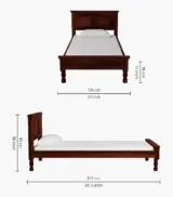 Airavata Sheesham Wood Single Bed without Storage (Honey Oak Finish)