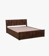 Almen Sheesham Wood Queen Size Bed with Box Storage (Teak Finish)