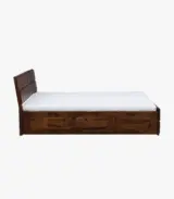 Almen Sheesham Wood Queen Size Bed with Box Storage (Teak Finish)