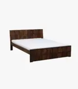 Almen Sheesham Wood Queen Size Bed without Storage (Teak Finish)