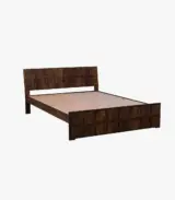 Almen Sheesham Wood Queen Size Bed without Storage (Teak Finish)