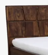 Almen Sheesham Wood Queen Size Bed without Storage (Teak Finish)