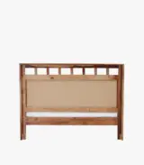 Alyano Sheesham Wood Queen Size Bed without Storage (Rustic Teak Finish)