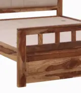 Alyano Sheesham Wood Queen Size Bed without Storage (Rustic Teak Finish)