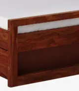 Avyan Sheesham Wood Single Bed with Drawer Storage (Provincial Teak Finish)