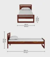 Avyan Sheesham Wood Single Bed without Storage (Provincial Teak Finish)