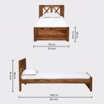 Kryss Sheesham Wood Single Bed in Scratch Resistant Rustic Teak Finish - Image 2