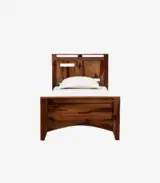Bisclay Sheesham Wood Single Bed without Storage (Rustic Teak Finish)