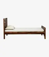 Bisclay Sheesham Wood Single Bed without Storage (Rustic Teak Finish)