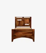Bisclay Sheesham Wood Single Bed without Storage (Rustic Teak Finish)