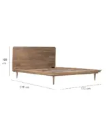 Freshco Solid Mango Wood King Size Bed without Storage (Honey Oak Finish) - Image 5