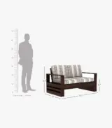 Wonster Sheesham Wood Sofa Set with 3+1+1 Seating (Walnut Finish) - Image 6