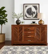 Frona Sheesham Wood Sideboard and Cabinet (Honey Finish)