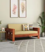 Meltro Sheesham Wood Sofa Set with 3+1+1 Seating (Honey Finish)