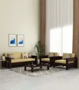 Meltro Sheesham Wood Sofa Set with 3+1+1 Seating (Walnut Finish)