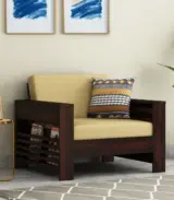 Meltro Sheesham Wood Sofa Set with 3+1+1 Seating (Walnut Finish)