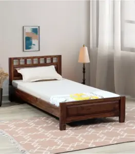 Misty Sheesham Wood Single Bed without Storage (Rustic Teak Finish)