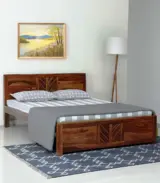 Mourconing Sheesham Wood Queen Size Bed without Storage (Rustic Teak Finish)