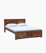 Mourconing Sheesham Wood Queen Size Bed without Storage (Rustic Teak Finish) - Image 3