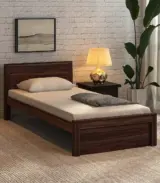 Ncropolis Sheesham Wood Single Bed without Storage (Teak Finish)