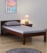 Onkel Sheesham Wood Single Bed without Storage (Provincial Teak Finish)