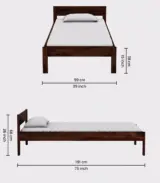 Onkel Sheesham Wood Single Bed without Storage (Provincial Teak Finish)