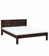 Pemplona Sheesham Wood Queen Size Bed without Storage (Teak Finish)