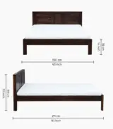Pemplona Sheesham Wood Queen Size Bed without Storage (Teak Finish)
