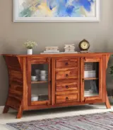 Revelka Sheesham Wood Sideboard and Cabinet (Honey Finish)